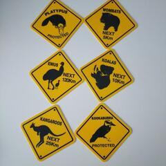 オーストラリア 動物 コースター 標識タイプ 6枚セット インテリア