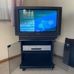 日立ブラウン管テレビ（C24-WX50-2）と東芝HDDレコーダ...