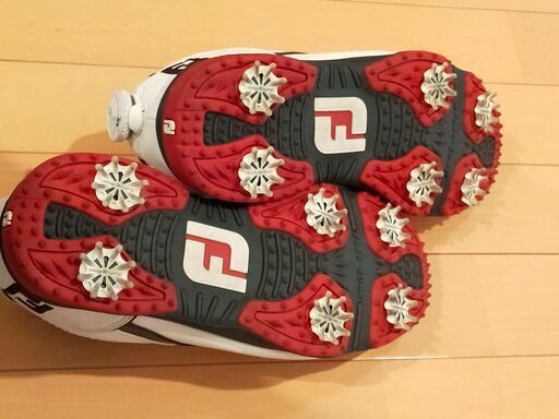 中古 フットジョイFJ メンズゴルフシューズ 26cm 空洞なのにグリップ