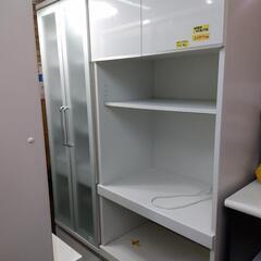 お買い得！食器棚（W140） ホワイト クリーニング済 管理番号72811