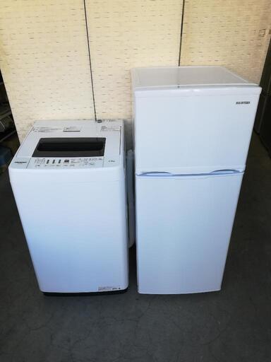 2019年製セット【送料・設置無料】⭐アイリスオーヤマ冷蔵庫118L＋ハイセンス洗濯機4.5kgご来店大歓迎⭐JWI89