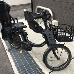 地域限定送料無料　ヤマハ　パスバビー　三人乗り　新基準　12,3AH　子供乗せ　黒　ビッケ　ギュットアニーズ　神戸市　電動自転車