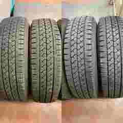 【値下げ】ハイエースBS冬タイヤ鉄ホイールセット中古４本残溝8-9mm