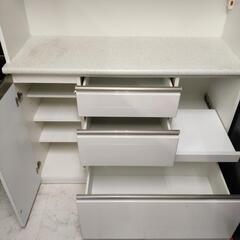 ■中古品 ニトリ キッチンボード 食器棚 レンジボード アルミナ2 2018年 幅約120cm ◎