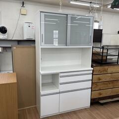 レンジボード 食器棚 キッチン収納 引出し付 幅117cm ホワイト色?自社 