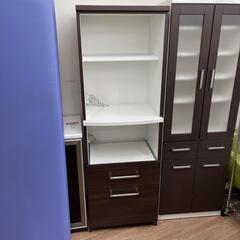 レンジボード キッチン収納 引出し&収納棚付 ブラウン色 幅59cm?自社配送時?代引き可?※現金、クレジット、スマホ決済対応※