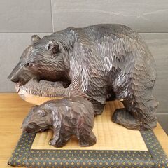 【ネット決済】レトロ 木彫りの熊 2体