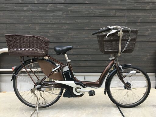 地域限定送料無料　ブリヂストン　アンジェリーノ　三人乗り　新基準　茶　キッス　ギュット　神戸市　電動自転車