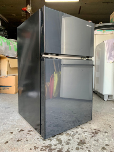 極美品 20年製 アイリスオーヤマ 2ドア冷凍冷蔵庫 鏡面 90L IRGD-9A-B 黒