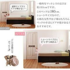 10366】セミシングル・ショート丈・5杯収納コンセント付き・ダーク 