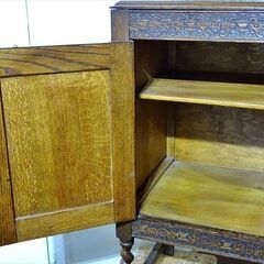 山口)下松市より　山口)アンティーク調 ドレッサー 鏡台 オーク材 開き戸2戸 引き出し2段 幅123×奥行48×高さ153cm　BIZHL32H