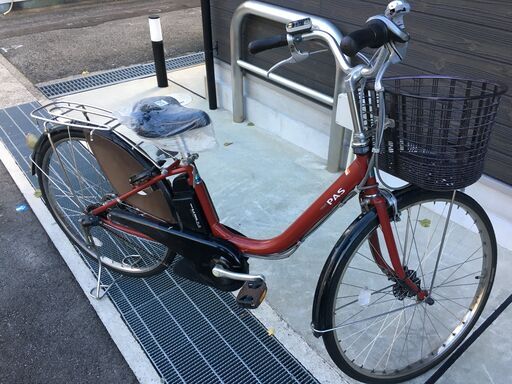 地域限定送料無料　ヤマハ　パス　新基準　子供乗せ　6AH　赤　アシスタ　ビビ　神戸市　電動自転車