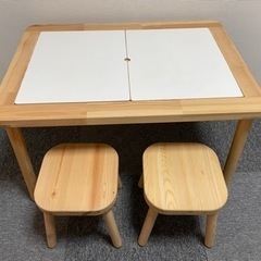 【お譲り者決定】IKEA 子どもテーブル&イス　FLISAT/フ...
