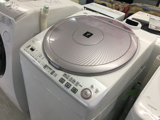 洗濯機の分解クリーニング行っています！配送設置込み　シャープ8.0K洗濯乾燥機　2014年製　分解クリーニング済み！！
