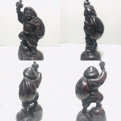 鉄鋳物製 大黒像 大黒天像 ニ俵大黒 開運 縁起物 七福神 和風置物 金属