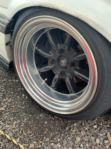 当時物 ワタナベ 15インチ 9.5J-19 2本 ホイールタイヤセット 旧車 - 車
