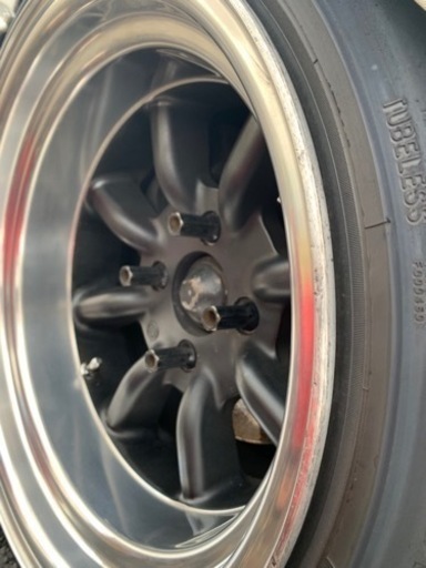 当時物 ワタナベ 15インチ 9.5J-19 2本 ホイールタイヤセット 旧車 - 車