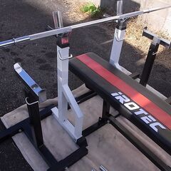 アイロテック ラバーバーベル/ダンベル 90kg+ベンチ　ストレングスセット