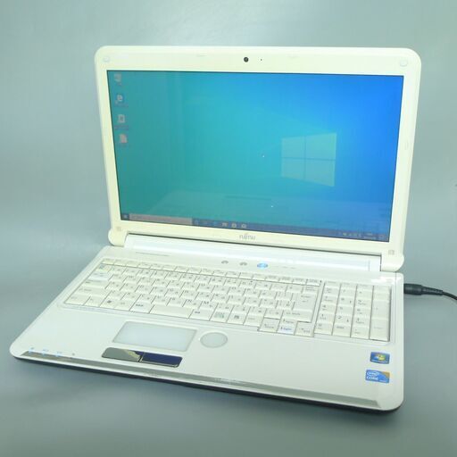 中古良品 白色 ノートパソコン 15.6型 富士通 AH53/C Core i3 4GB 750GB DVDマルチ 無線 Wi-Fi webカメラ Windows10 Office 即使用可