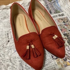 【ネット決済】赤いぺったん靴