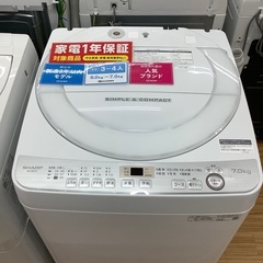 安心の1年保証付き！2019年製SHARP(シャープ)の全自動洗濯機！