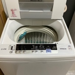 洗濯機 2019年製 7kg 日立 白い約束 NW-R704 槽洗浄コース付き