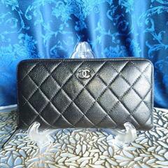 ✨正規品✨美品✨CHANEL✨マトラッセ　キャビアスキン　ラウンドジップ
