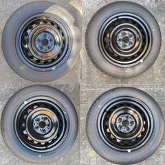 【値下げしました】【新車外し室内保管】ブリジストン エコピア Ecopia EP150 2021年39週目製造 185/60R15 イボ付きタイヤ鉄ホイール4本セット 170シエンタ新車外し