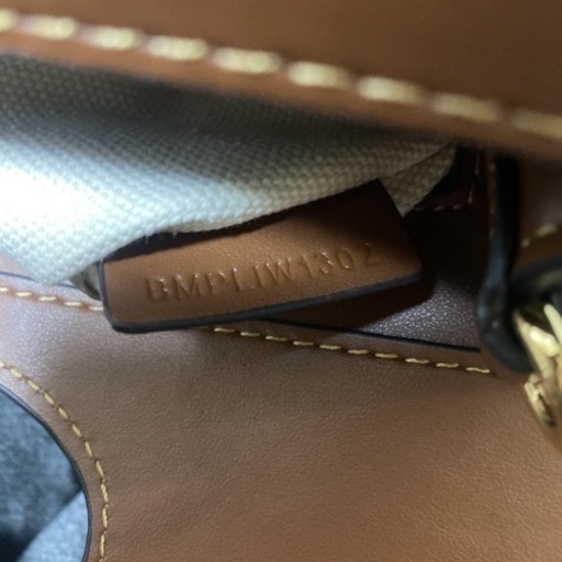 BURBERRY バーバリー ミニ ツートン キャンバス＆レザー ポケットバッグ