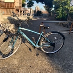 シティサイクル　カゴ付き自転車　アパッシュクロス