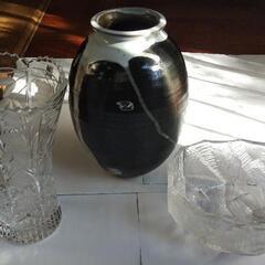 【ネット決済】花瓶 三点 焼き物とガラス