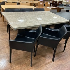C1*19[ご来店頂ける方限定] 大理石ダイニング7点セット