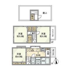 京成立石駅　立石7　3K屋上付戸建賃貸貸家　ｵｰﾙ洋室　ﾋﾞﾙﾄ...