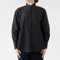 綿ウールピンタックシャツ