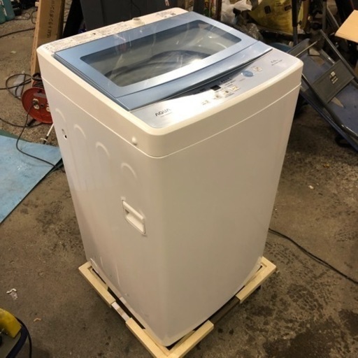 ☆2017年製 AQUA 全自動電気洗濯機 5Kg ホワイト 給水・排水ホース