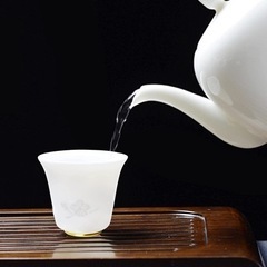 酒器 ちょこ 盃 茶器 上白磁3個セットカップ 桜デザイン 半透明 ワイン お茶 - 名古屋市