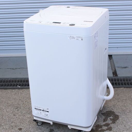 T158) ★高年式★ SHARP 5.5kg 風乾燥3.0kg 2021年製 ES-GE5E コンパクト 全自動洗濯機 縦型洗濯機 シャープ 家電
