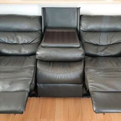 ニトリ 3人用電動ソファ ビリーバー3 ブラック 3人掛け NITORI 中古