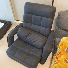座椅子 腰用クッション付き リクライニング 椅子 42段階調整