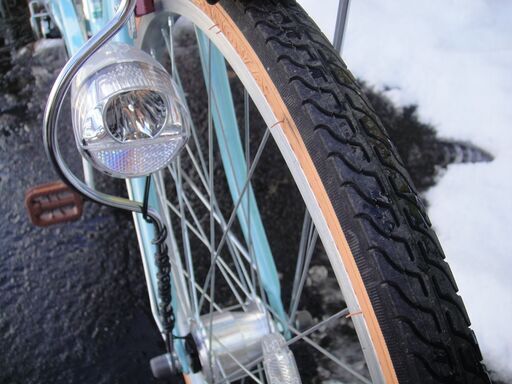 26インチ 自転車　6段切替　LEDオートライト　シティサイクル　DCM AZZURARE　ファミリーサイクル　ママチャリ