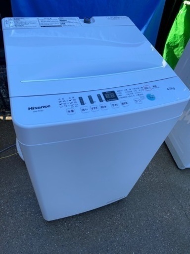 お薦め品‼️美品‼️分解洗浄クリーニング済み‼️ハイセンス洗濯機4.5kg 2020年