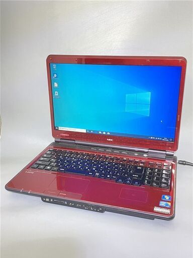 新品高速SSD レッド 赤色 ノートパソコン 中古良品 16型ワイド NEC PC-LL750BS1YR Core i5 4GB Blu-ray 無線 Wi-Fi Windows10 Office
