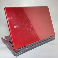 新品高速SSD レッド 赤色 ノートパソコン 中古良品 16型ワイド NEC PC 