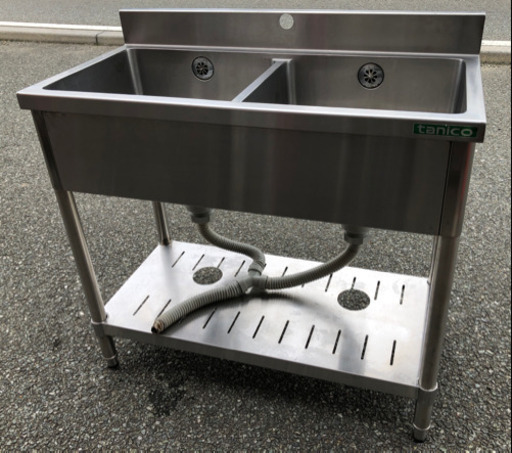 ⭐︎中古品　タニコー　2槽シンク　900×450×800mm 厨房機器⭐︎