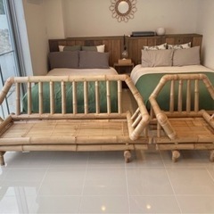 【お取引中】バンブーソファ　イス　テーブル　アジアンインテリア　竹　リビング　バリ　アジアンリゾート 天然竹使用