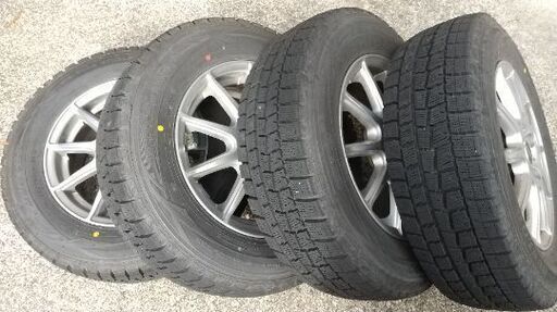 [値下げしました]中古 スタッドレスタイヤ 185/70R14 ホイール付4本セット ダンロップ ウィンターマックス フリード