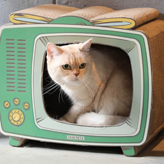 猫　爪研ぎ　段ボール　テレビ型　TV