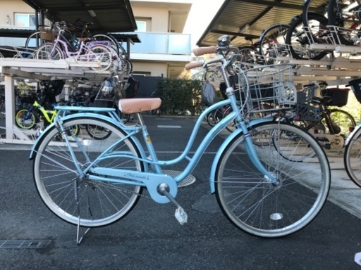 高学年女の子　水色　自転車　26インチ