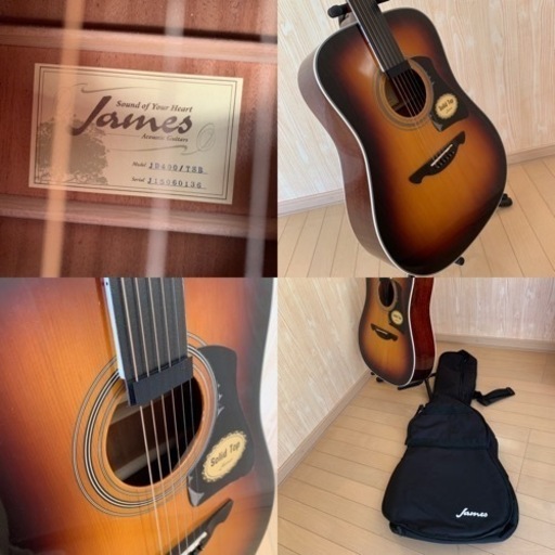 未使用 james アコースティックギター