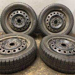 【BS BLIZZAK VRX2 165/55R14】スタッドレス【スチールホイール 14インチ 4.5J4HPCD100】2018年製 バリ溝　(VTG424) クレジットカード QRコード決済可能